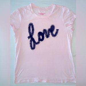 Baby pink Victorias Secret “love” top